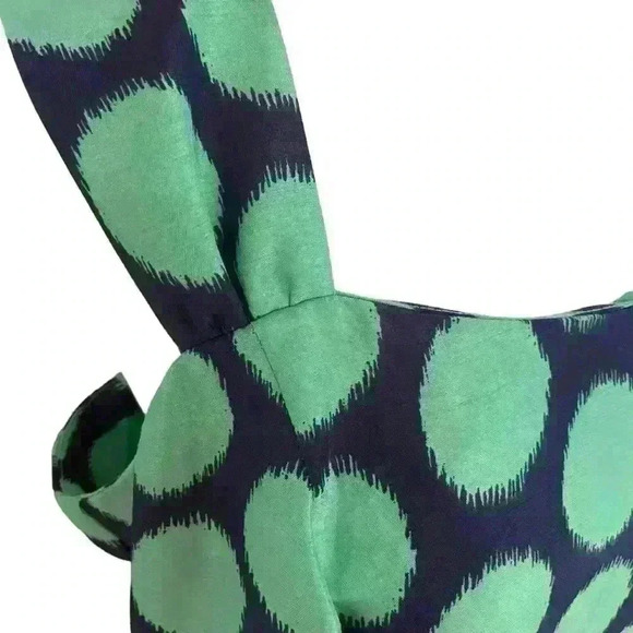 Dana Kay Midi Dress Size 10 Navy w Green Polka Dot Party Brunch Shower Cocktail - Picture 4 of 8